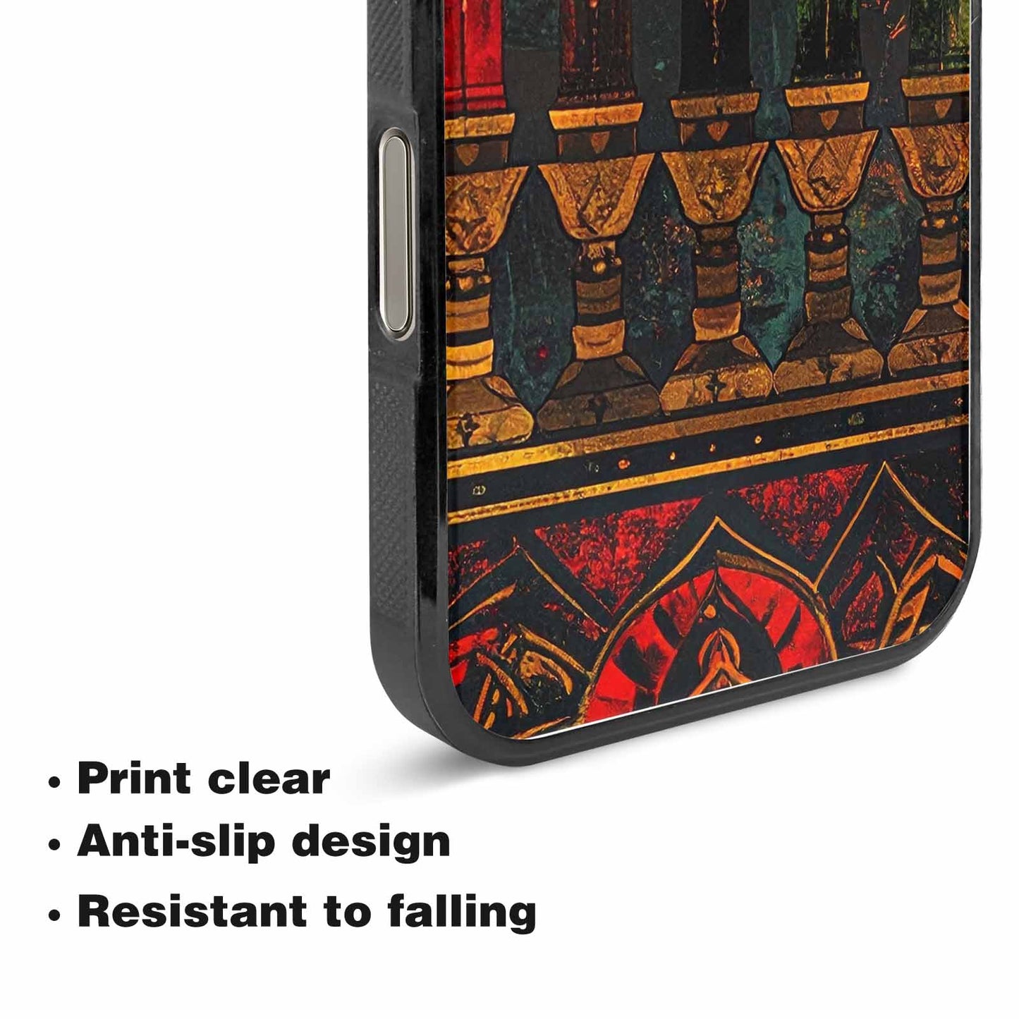 iPhone 15 Pro Max Case — Kwanzaa Kinara Pattern Seamless Repeat African, Custom Designed Case Cover