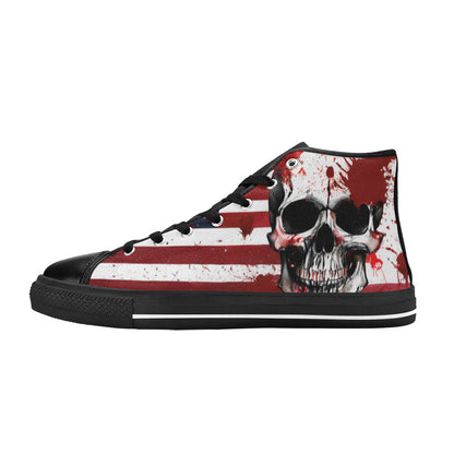 MEN'S Patriotic Flag Skull Men’S High Top Canvas Dark Academia Shoes