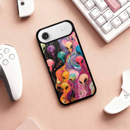 iPhone 17 Air Case — Aliens Marblealiens Pattern Xni Alien Scifi, Custom Printed Phone Case