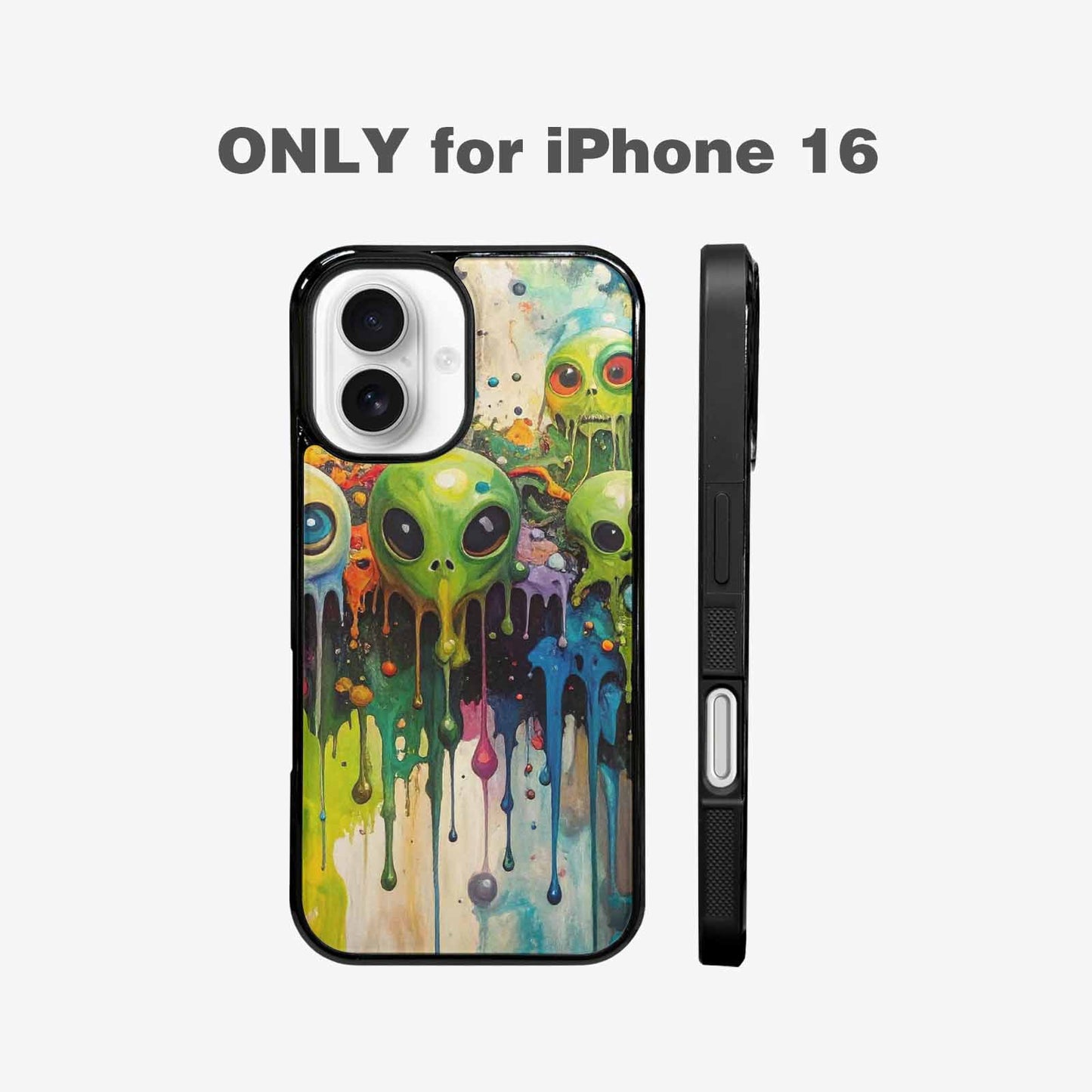 iPhone 16 Case — Aliens Camomelting Aliens Patt Q9t, Unique Phone Case Design