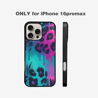 iPhone 16 Pro Max Case — Leopard Melting Neon, Custom Art Phone Cover