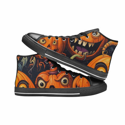 WOMEN'S Cartoon Pumpkin Monster High Top Canvas Y2K Custom Sneakers