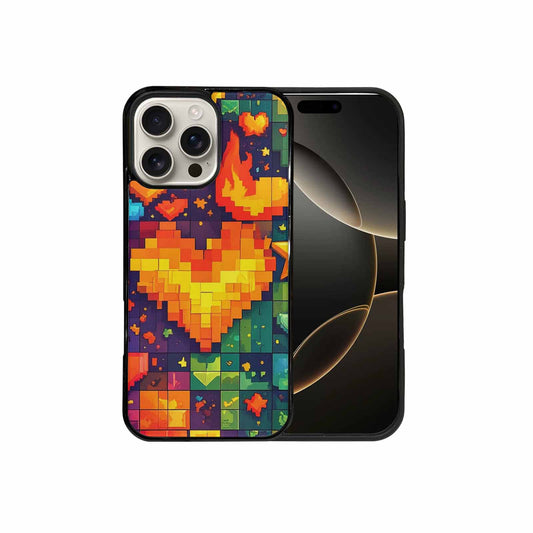 iPhone 16 Pro Max Case — Pixel Art 8 Bit Burst Pattern, Custom Phone Case