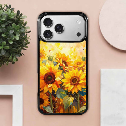 iPhone 17 Pro Max Case — Impressionist Sunflower Brushstroke Pattern Floral, Custom Designed Case Cover