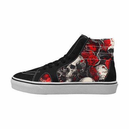 MEN'S Skull Roses High Top Canvas Melting Art Custom Sneakers