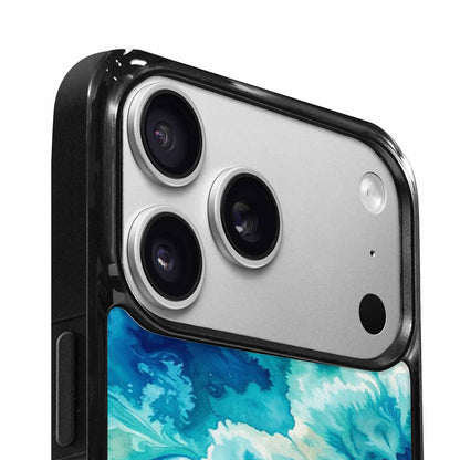 iPhone 17 Pro Case — Tie Dye Ocean Blues Blended Tie, Custom Phone Case