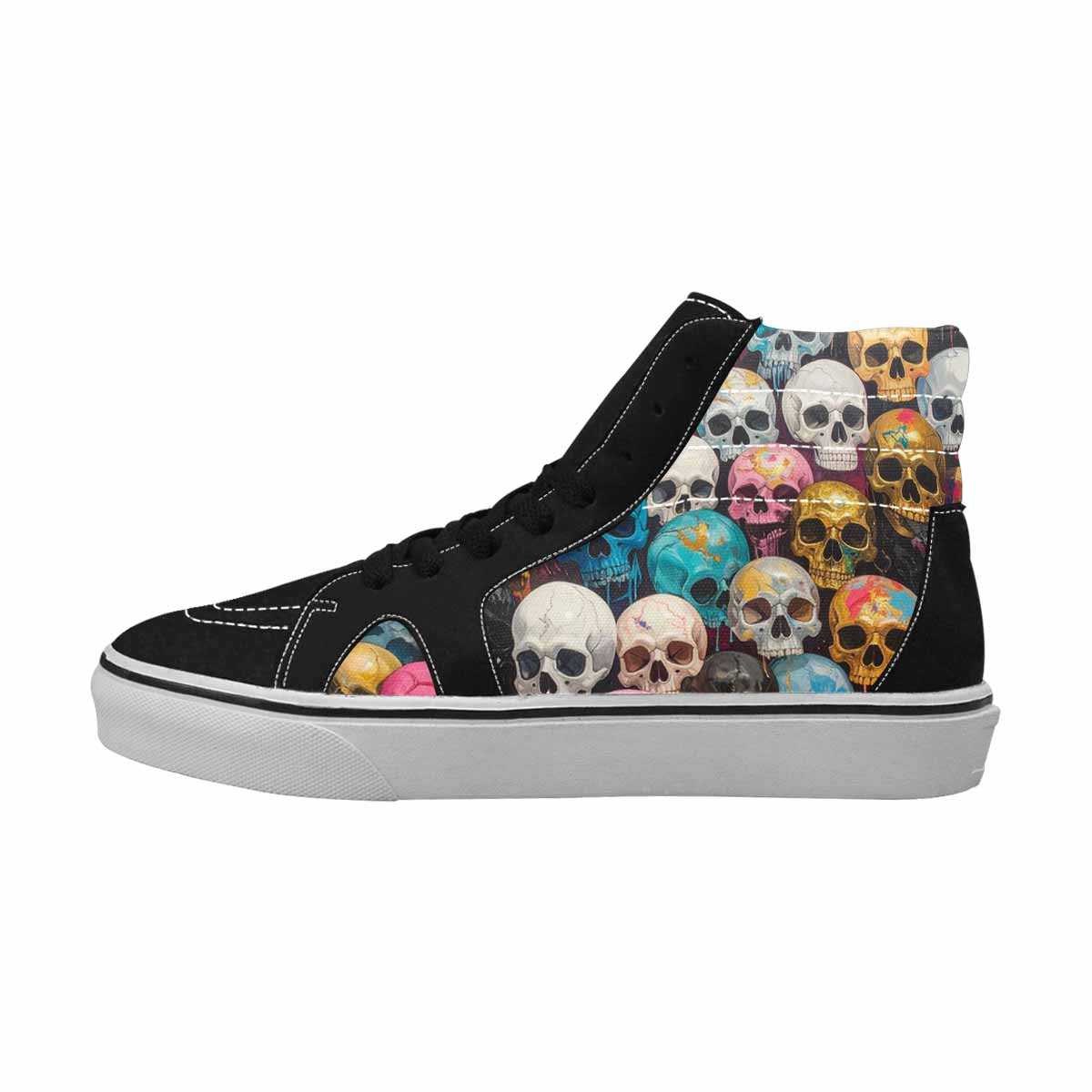 MEN'S Skulls  Marble Skulls High Top Canvas Melting Art Sneakers