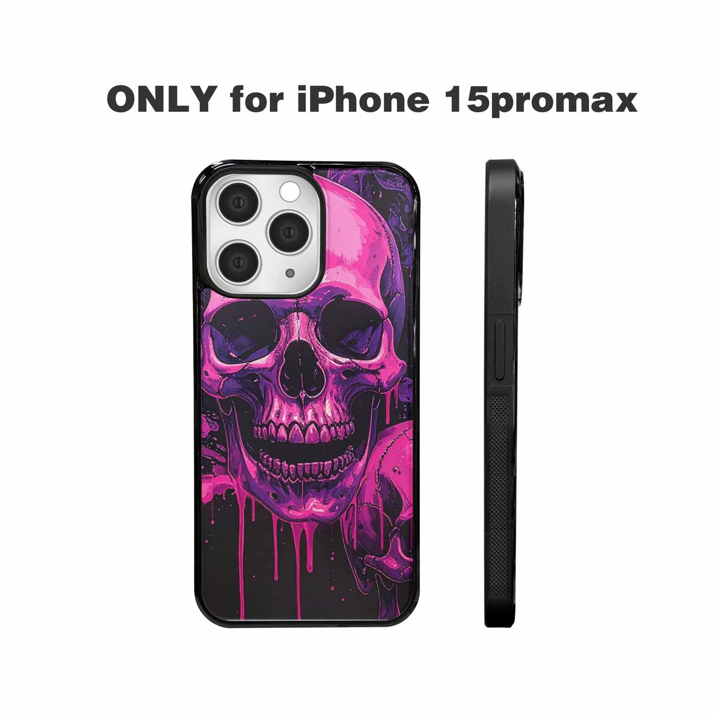 iPhone 15 Pro Max Case — Pink Purple Skeletons Neon Drip Melting, Custom Print Case Cover
