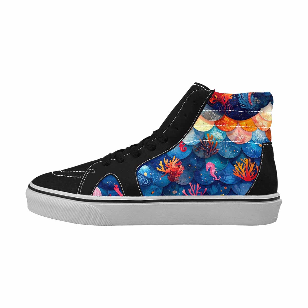 MEN'S Fish Scale Coral High Top Canvas Dreamcore Sneakers