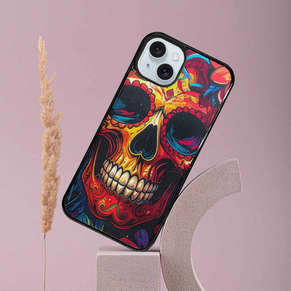 iPhone 15 Plus Case — Graffiti Skull Art Seamless Pattern Vibrant, Custom Printed Phone Case