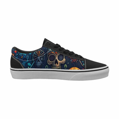 WOMEN'S Skulls - Tribal-Patterned- Canvas Lace-Up Neon Fantasy Sneakers