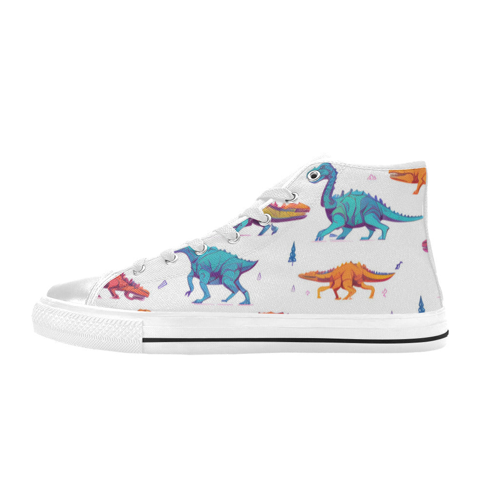 MEN'S Dino Print Art Men’S High Top Canvas Dreamcore Sneakers