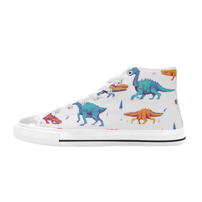 MEN'S Dino Print Art Men’S High Top Canvas Dreamcore Sneakers