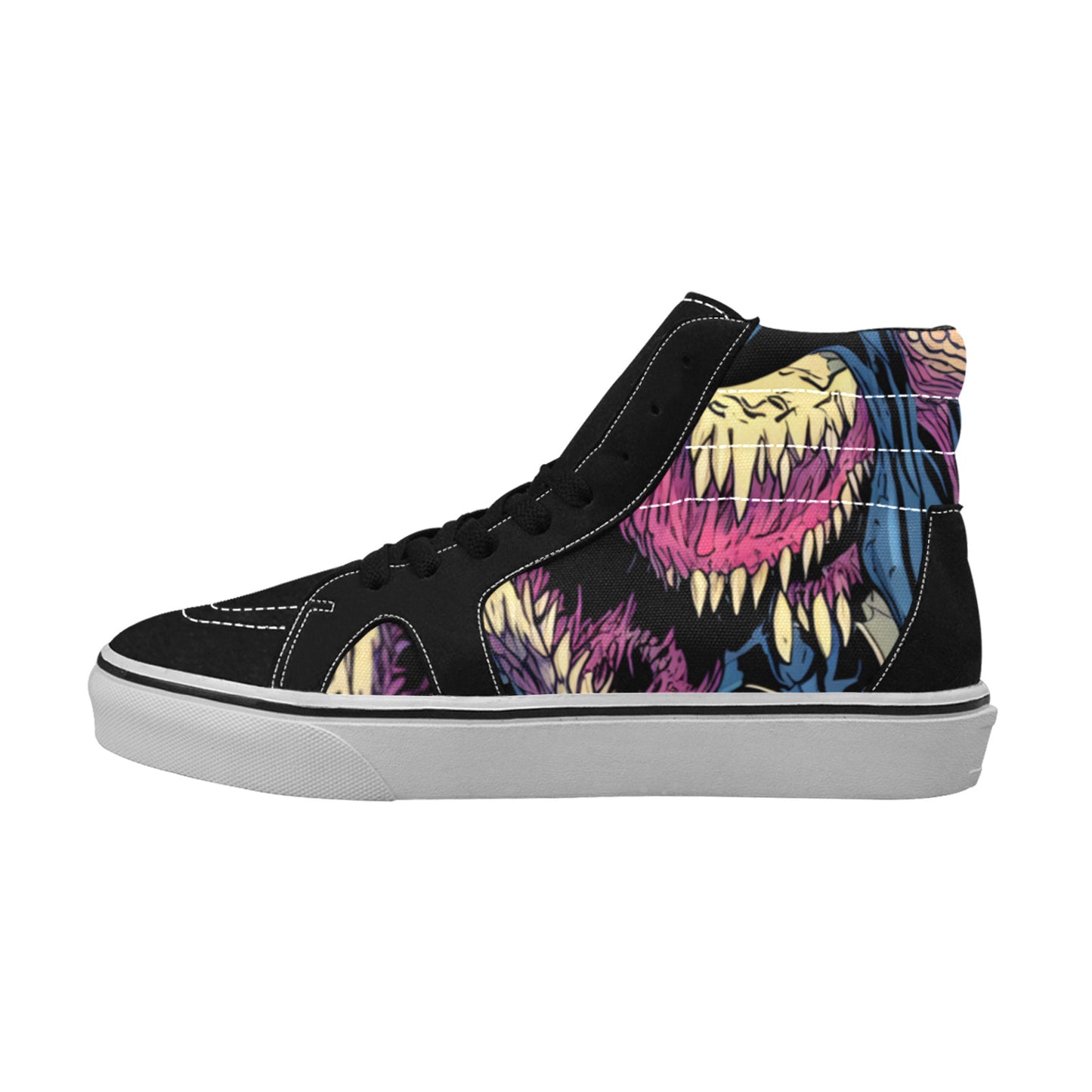 WOMEN'S Demon Art Long Teeth High Top Skateboarding Dark Academia Sneakers
