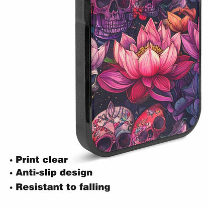 iPhone 15 Plus Case — Lotus Skulls, Unique Phone Case Design