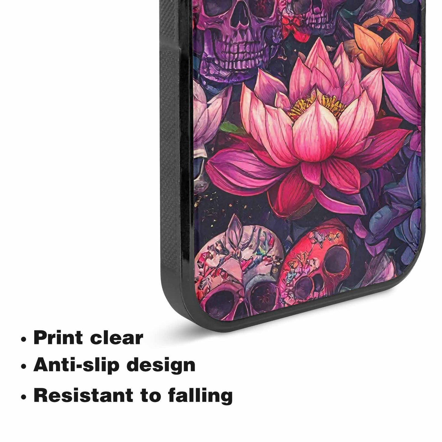 iPhone 15 Plus Case — Lotus Skulls, Custom Print Case Cover