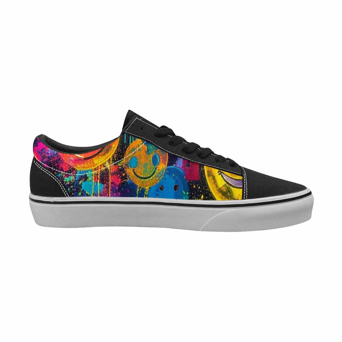 WOMEN'S Smiley Faces × Glow Lace-Up Canvas Cottagecore Sneakers
