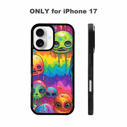 iPhone 17 Case — Melting Aliens Pattern Alien Scifi, Customized Protective Case