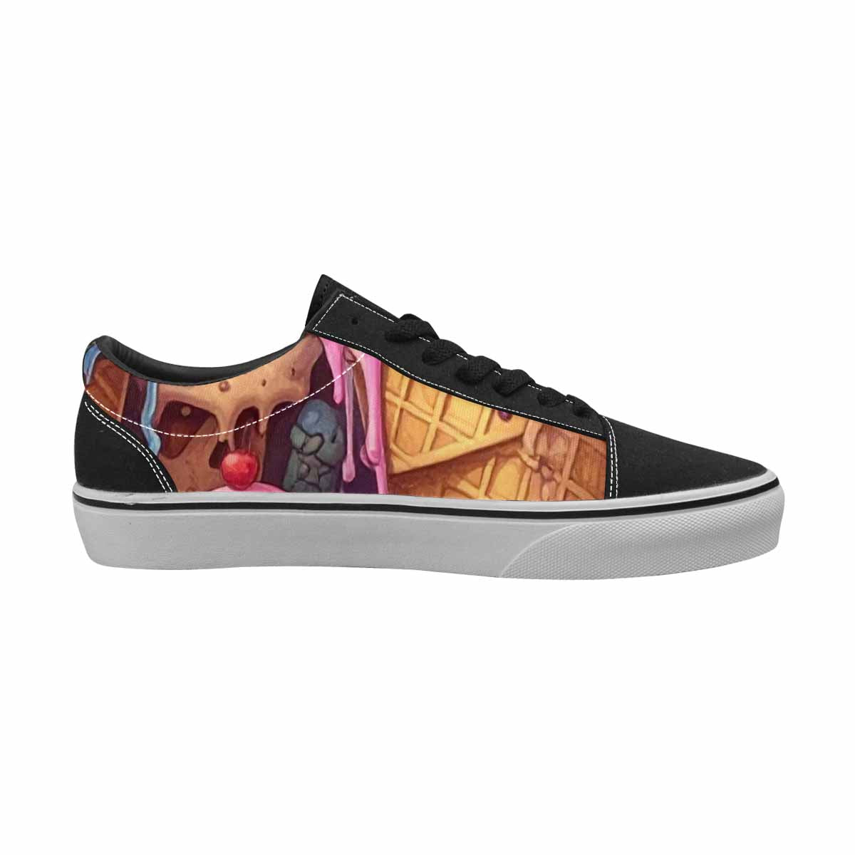 WOMEN'S Ice Cream Monsters  Lace-Up Canvas Vivid Custom Sneakers