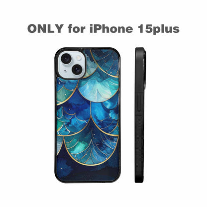 iPhone 15 Plus Case — Mermaid Scale Art Pattern, Custom Phone Case