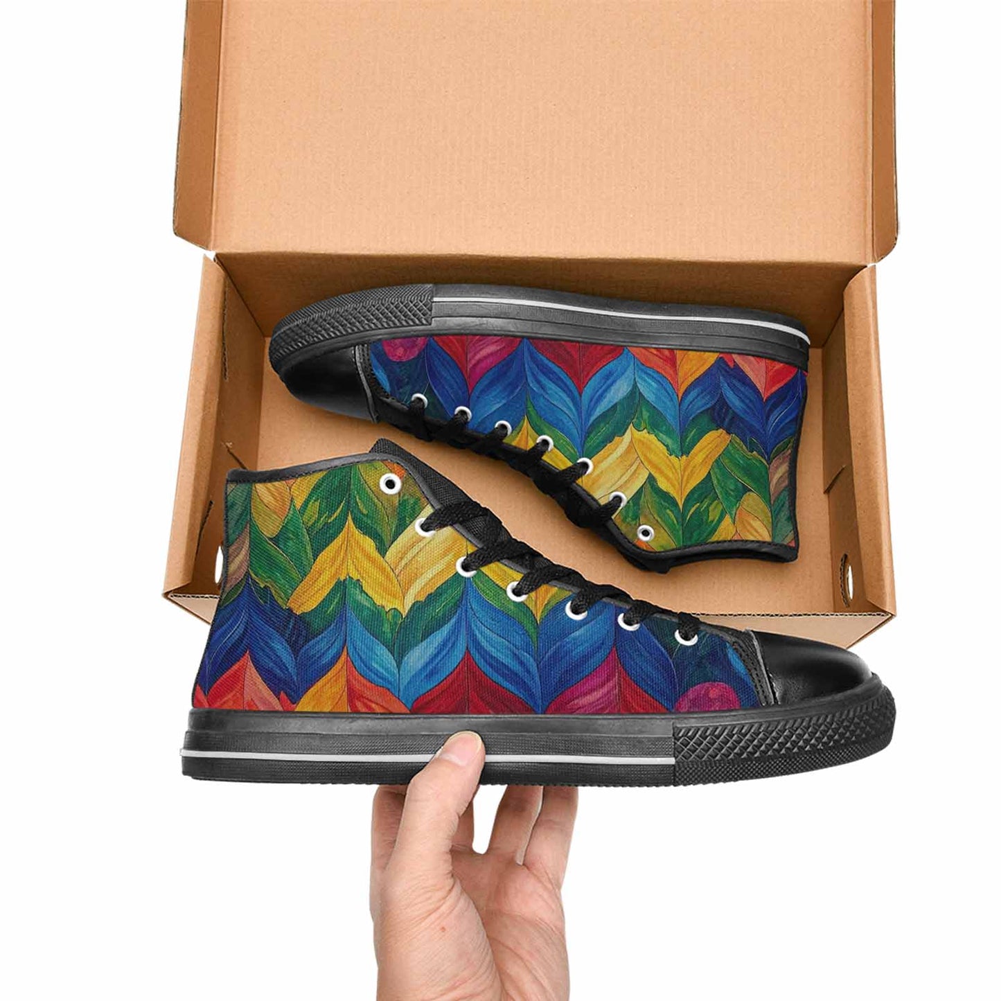 MEN'S Rainbow Pride Flag High Top Canvas Y2K Custom Sneakers