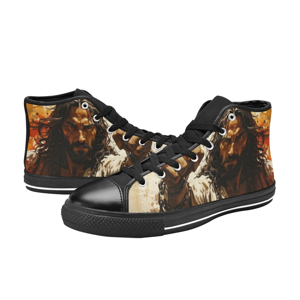 WOMEN'S Jesus_Ht_02 High Top Canvas Surreal Custom Sneakers