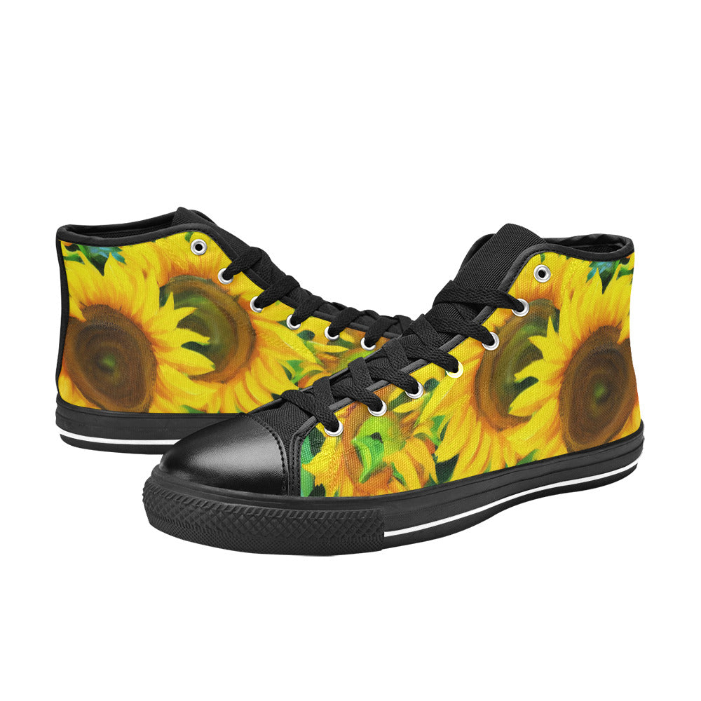 MEN'S Sunflowers Art Men’S High Top Canvas Cottagecore Custom Shoes