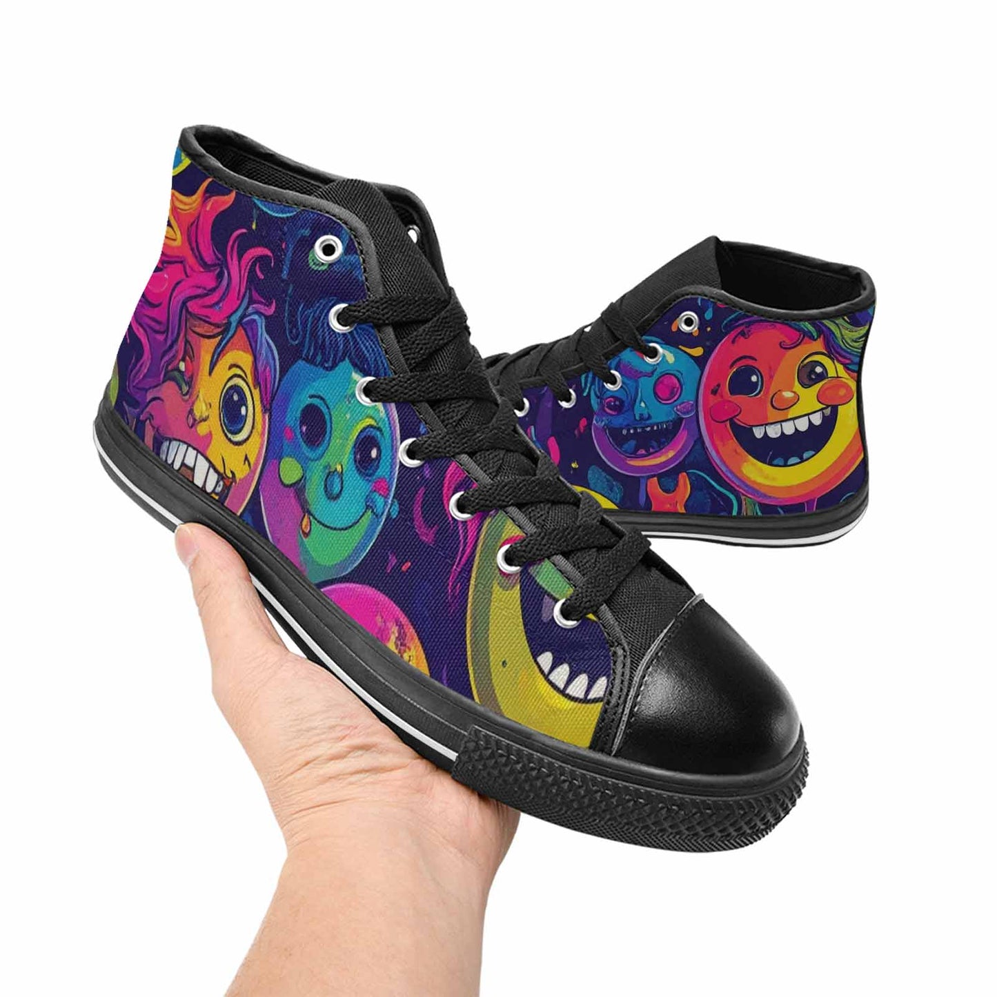 WOMEN'S Funny Looking Cartoon High Top Canvas Y2K Custom Sneakers