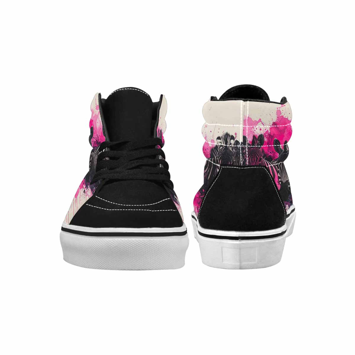 MEN'S Zebra Stripe Burst High Top Canvas Vivid Sneakers