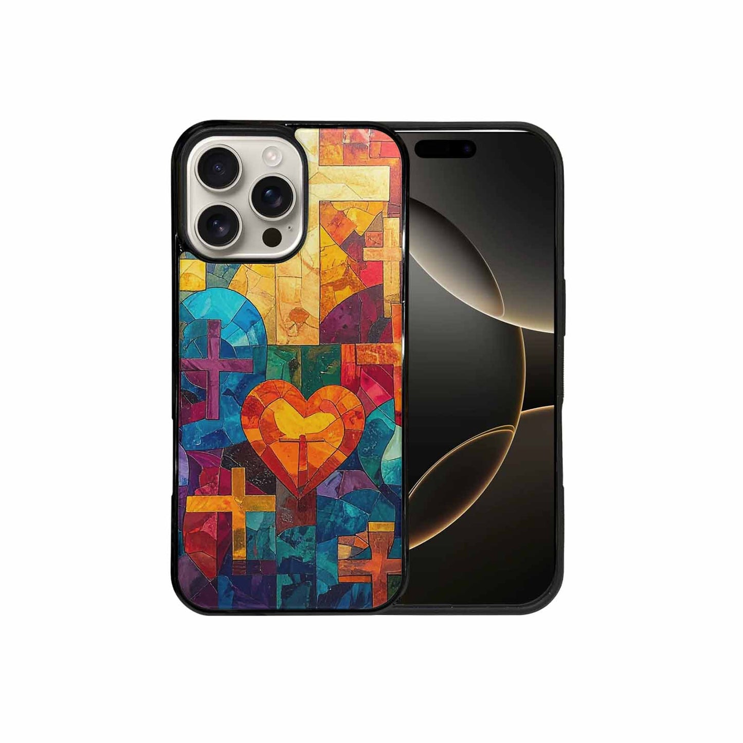 iPhone 16 Pro Max Case — Faith Cross And Faith Icons Pattern, Custom Designed Case Cover