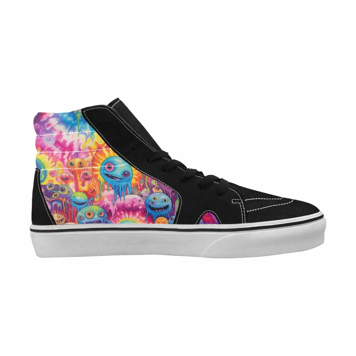 MEN'S Aliens  Tie Dye High Top Canvas Grunge Custom Shoes