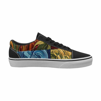 WOMEN'S Van Gogh-Style Swirl Canvas Lace-Up Cottagecore Custom Sneakers