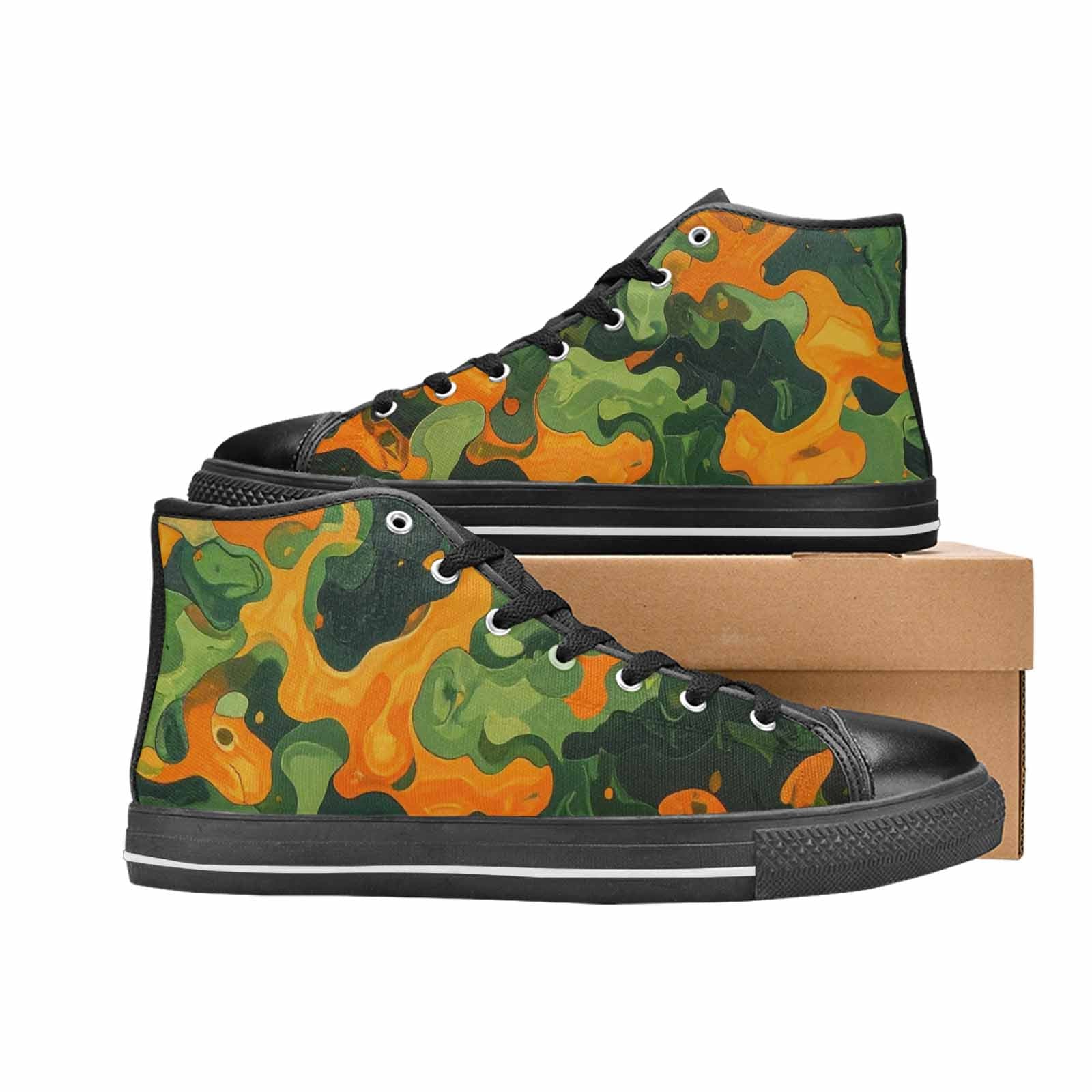 WOMEN'S Military Camouflage Blotch High Top Canvas Y2K Custom Sneakers