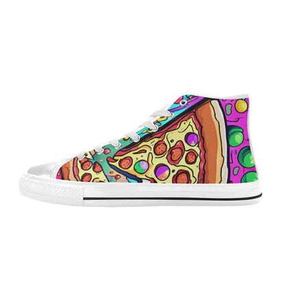 MEN'S Pizza Fantasy Artwork Design High Top Canvas Cottagecore Sneakers