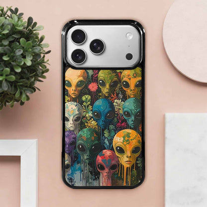 iPhone 17 Pro Max Case — Aliens Pattern Hundreds Of Alien Scifi, Unique Phone Case Design