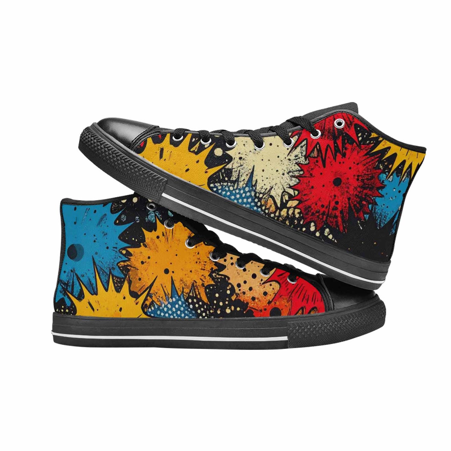 WOMEN'S Comic Book Halftone High Top Canvas Dreamcore Sneakers