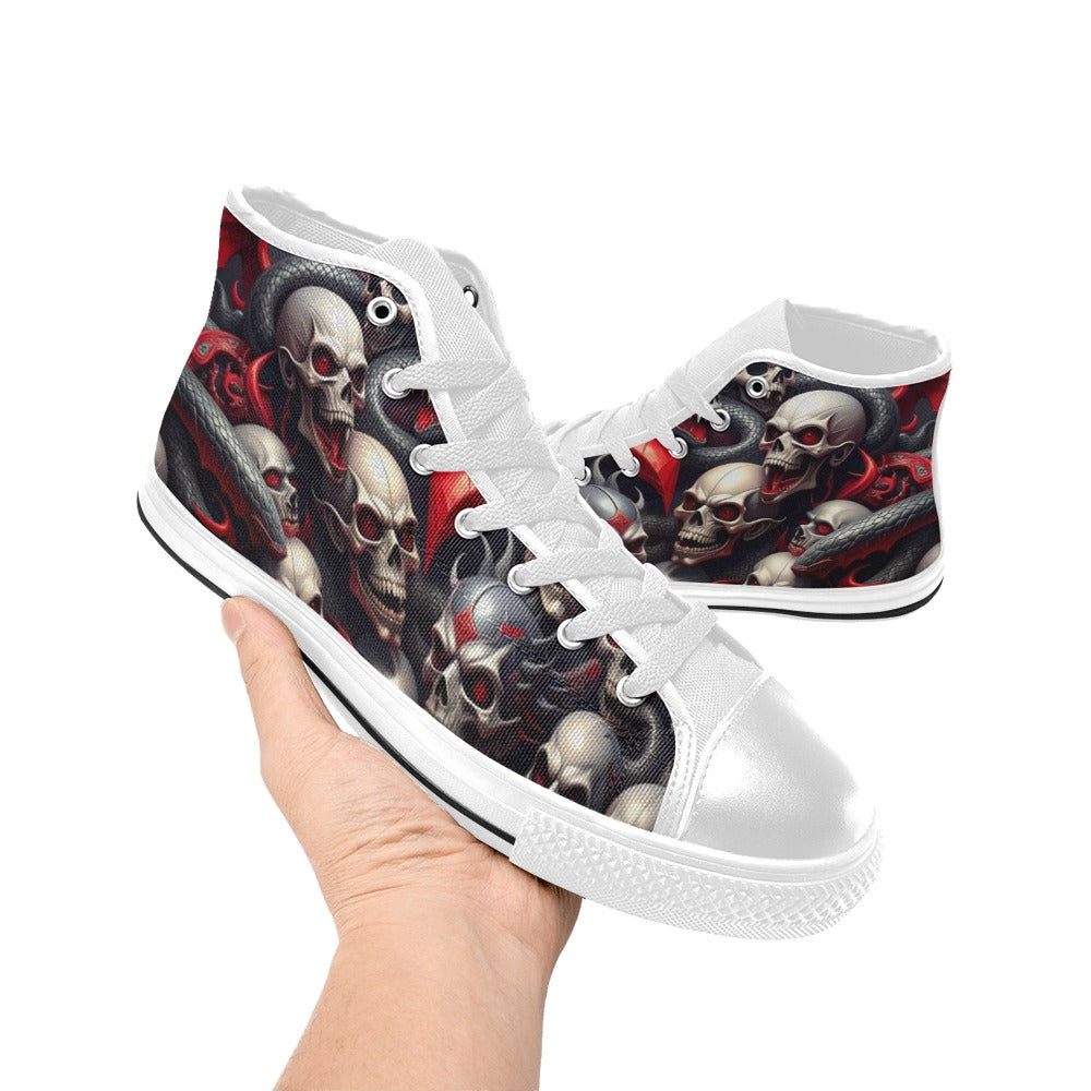 WOMEN'S Snake Dagger Skull Dark High Top Canvas Grunge Custom Shoes