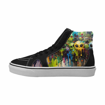 MEN'S Aliens  Camo Melting High Top Canvas Kaleidoscope Sneakers