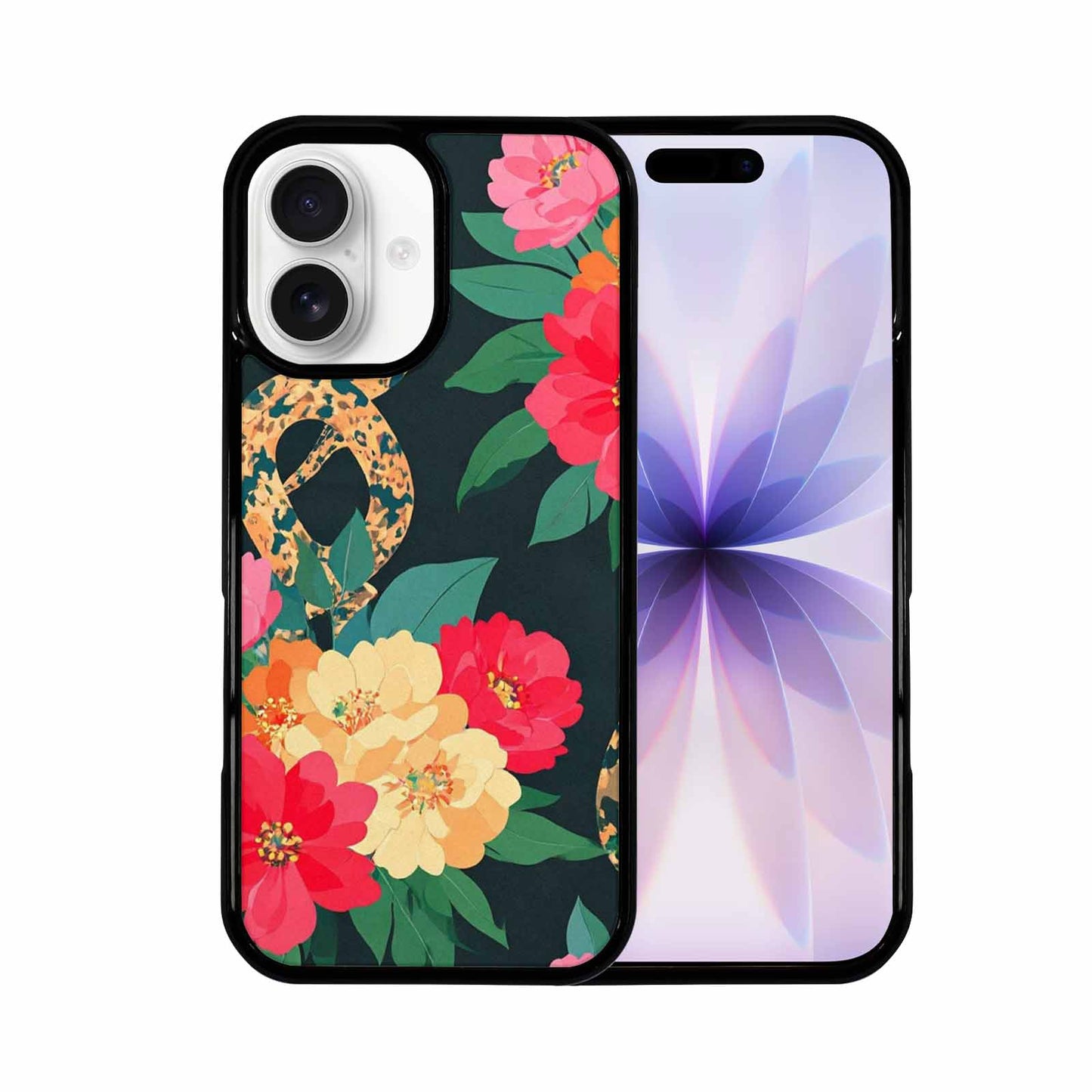 iPhone 17 Case — Floral Snake Print Floral, Custom Art Phone Cover