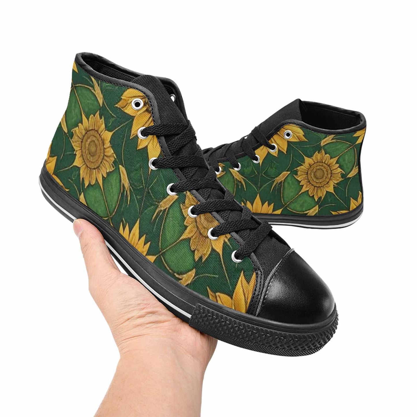 WOMEN'S Sunflower Mandala Kaleidoscope High Top Canvas Y2K Sneakers