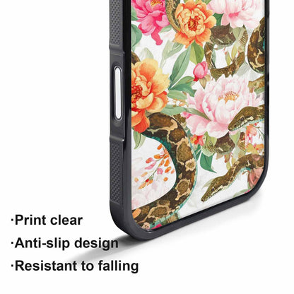 iPhone 17 Pro Case — Snakes Print Floral Seamless Pattern Floral, Original Design Phone Case