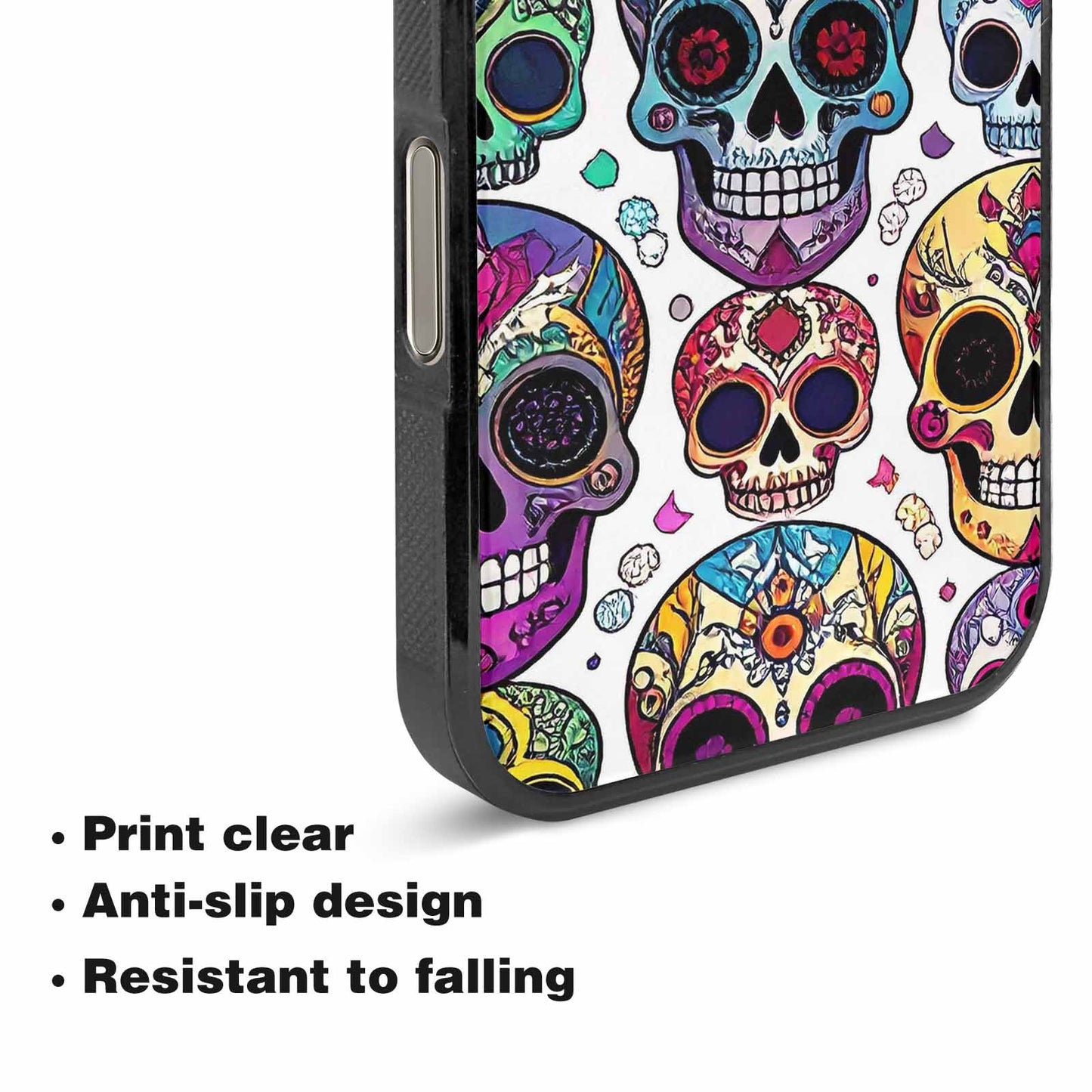 iPhone 16 Pro Max Case — Vibrant Skull Seamless, Custom Phone Case