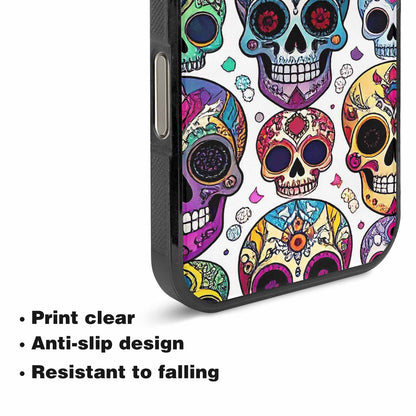 iPhone 16 Pro Max Case — Vibrant Skull Seamless, Custom Phone Case