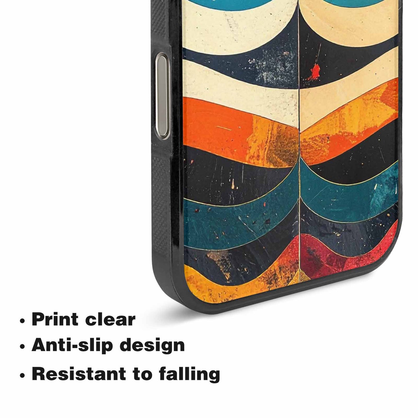 iPhone 16 Pro Case — Retro Wave Scallop Stripe Small Whj, Personalized Phone Case