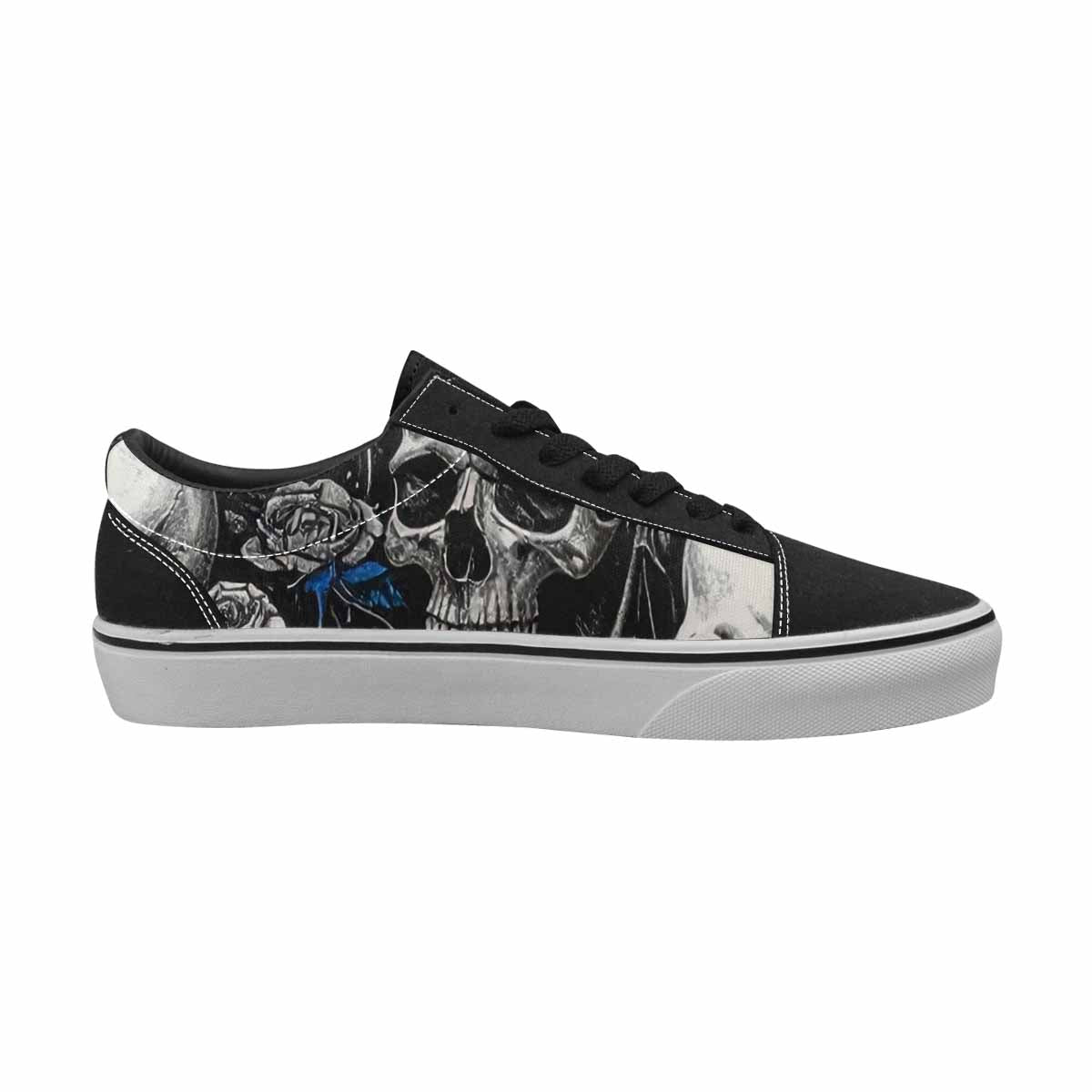 WOMEN'S Skull Roses Lace-Up Canvas Neon Fantasy Custom Shoes