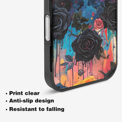 iPhone 16 Plus Case — Gothic Rose Gothic Roses Pattern Hundreds, Custom Print Case Cover