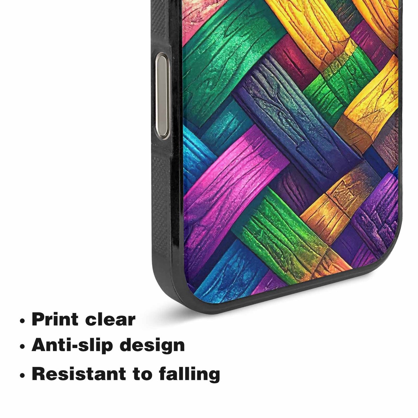 iPhone 16 Pro Case — Polysexual Flag Color Theme Small Rainbow, Custom Printed Phone Case