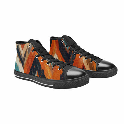 WOMEN'S Southwestern Geometric Diamond High Top Canvas Dreamcore Custom Sneakers