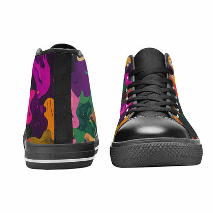 WOMEN'S Military Camouflage Blotch High Top Canvas Surreal Sneakers