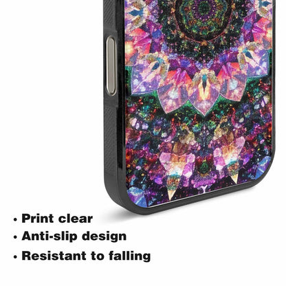 iPhone 15 Pro Max Case — Crystal Mandala Art Seamless Pattern Vibrant, Custom Designed Case Cover
